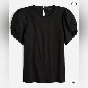 JCrew Puff-sleeve crewneck T-shirt in Black Size M